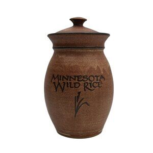 Minnesota Wild Rice Stoneware Canister With Lid